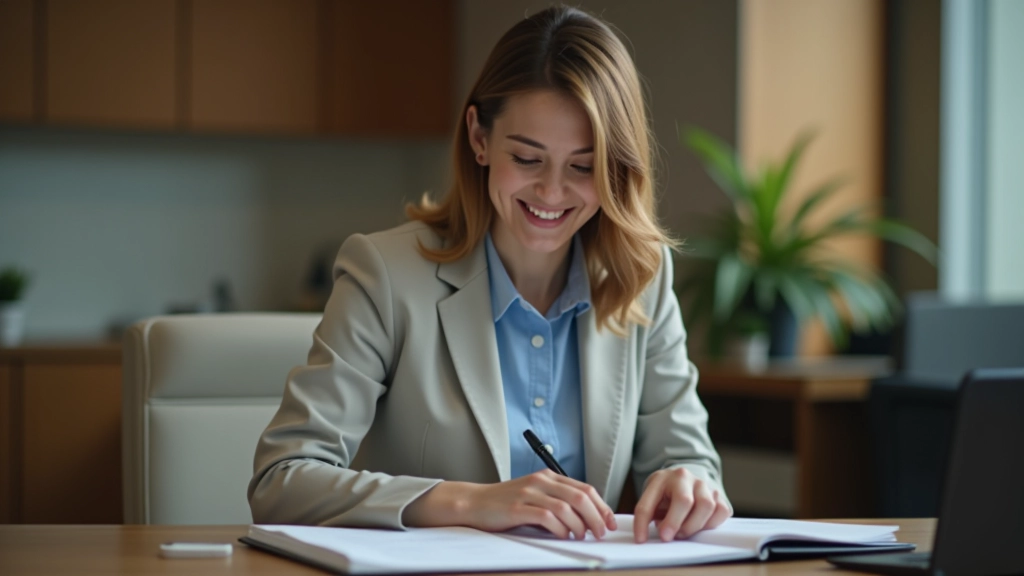 Person reviewing weekly accomplishments with satisfaction, holding planner with completed time blocks