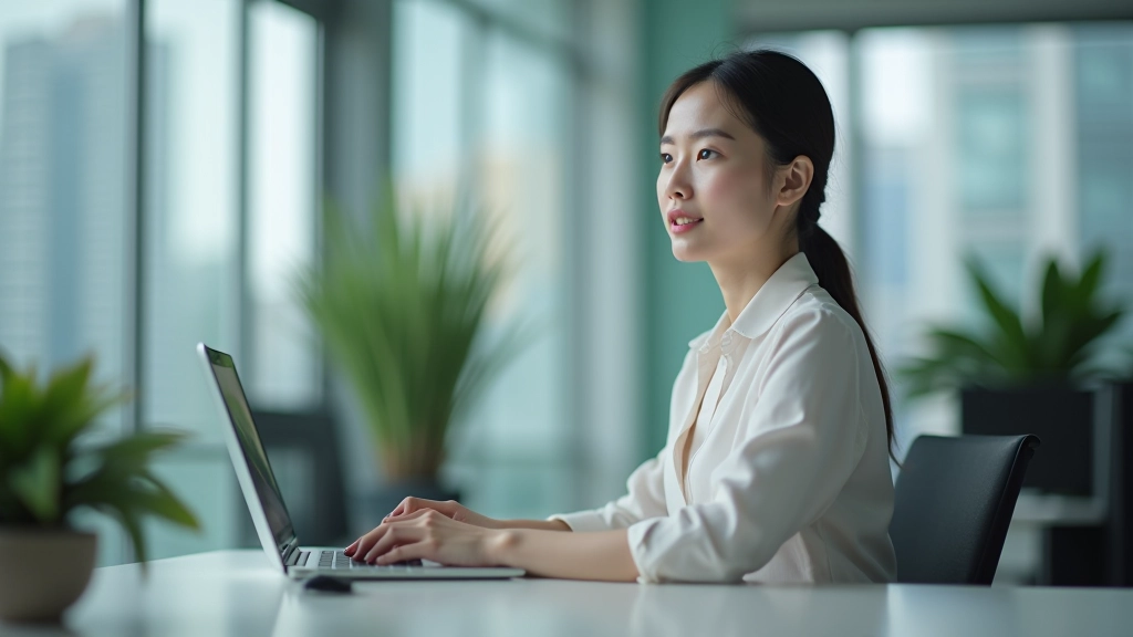 Professional at work in modern Hong Kong office setting